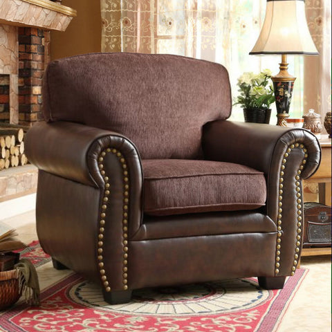 Homelegance Beckstead Arm Chair in Chocolate & Dark Brown