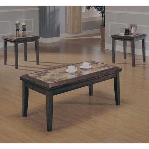 Homelegance Belvedere 3 Piece Coffee Table Set w/ Decorative Faux Marble
