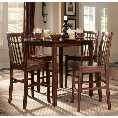 Homelegance Benford 3 Piece Counter Dining Room Set in Burnished Cherry
