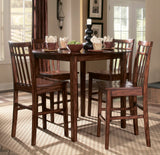 Homelegance Benford 5 Piece Counter Dining Room Set in Burnished Cherry