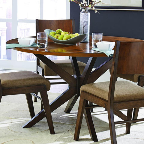 Homelegance Bhaer Round Pedestal Dining Table in Brown Cherry