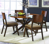 Homelegance Bhaer Round Pedestal Dining Table in Brown Cherry