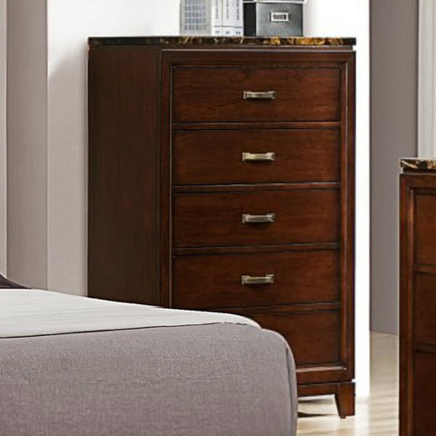 Homelegance Bleeker 5 Drawer Chest w/ Faux Marble Top