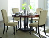 Homelegance Blossomwood Round Dining Table in Black & Cherry