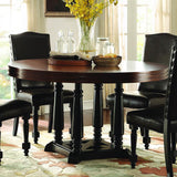 Homelegance Blossomwood Round Dining Table in Black & Cherry