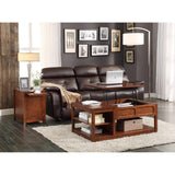 Homelegance Booker Cocktail Table w/ Lift Top on Casters in Warm Brown