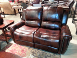 Homelegance Bosworth Love Seat & Sofa In Dark Brown Genuine Top Grain Leather Match