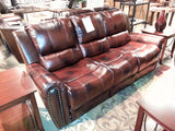 Homelegance Bosworth Three Piece Sofa Set In Dark Brown Genuine Top Grain Leather Match