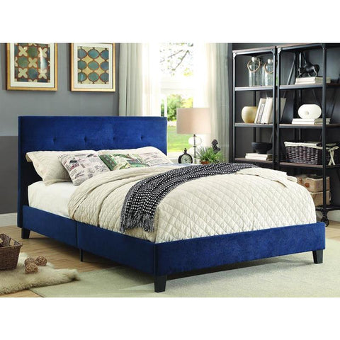 Homelegance Brice Upholstered Platform Bed in Blue