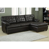 Homelegance Brooks 2 Piece Sectional Sofa in Rich Dark Brown Leather