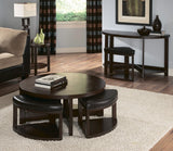 Homelegance Brussel II Round Wood Cocktail Table w/ 4 Ottomans