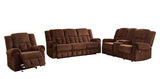 Homelegance Bunker Three Piece Sofa Set In Chocolate Polyester