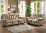 Homelegance Cade Double Reclining Loveseat in Taupe Leather