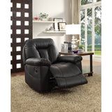 Homelegance Cade Glider Reclining Chair in Black Leather