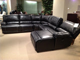 Homelegance Cale Reclining Sectional in Black Leather