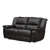 Homelegance Cantrell 2 Piece Reclining Living Room Set in Black Leather