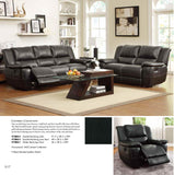 Homelegance Cantrell Glider Reclining Chair in Black Leather