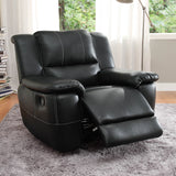 Homelegance Cantrell 3 Piece Reclining Living Room Set in Black Leather