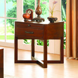 Homelegance Capitan End Table w/Functional Drawer in Cherry