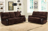 Homelegance Caputo Double Reclining Sofa in Brown Microfiber & Fabric