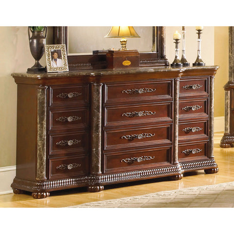 Homelegance Catalina Dresser in Cherry w/ Marble Top