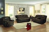 Homelegance Center Hill Double Reclining Sofa in Dark Brown Leather