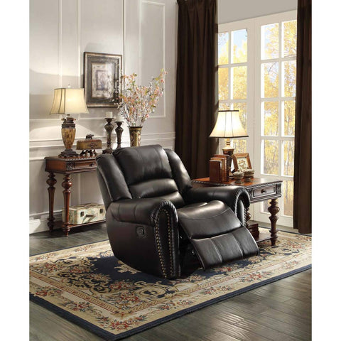 Homelegance Center Hill Power Reclining Chair In Black Bonded Leather Match