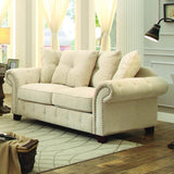Homelegance Centralia 2 Piece Living Room Set in Cream Fabric