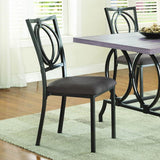 Homelegance Chama 5 Piece Faux Wood Top Dining Room Set in Chocolate Brown
