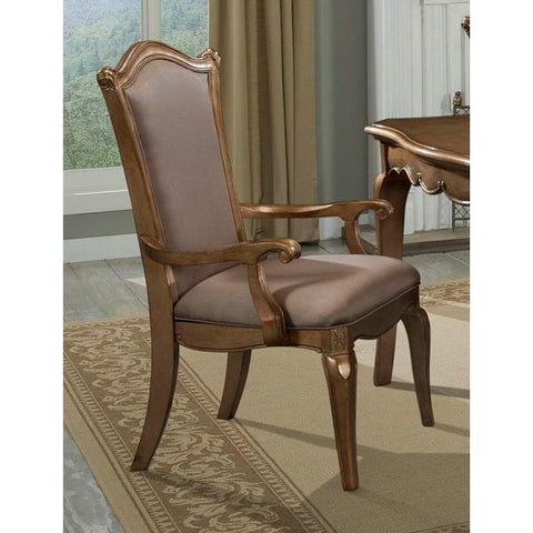 Homelegance Chambord Arm Chair, Imitation Silk Fabric In Antique Gold