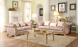 Homelegance Chambord Love Seat, Imitation Silk Fabric In Opulent Mix Of Silver And Gold Hues
