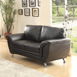 Homelegance Chaska 2 Piece Living Room Set in Black Leather