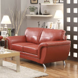 Homelegance Chaska 2 Piece Living Room Set in Red Leather