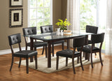 Homelegance Clarity 7 Piece Glass Top Dining Room Set in Espresso