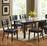 Homelegance Clarity Glass Top Dining Table in Espresso