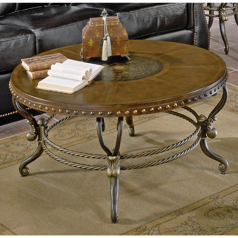Homelegance Copeland Round Cocktail Table w/ Metal Base