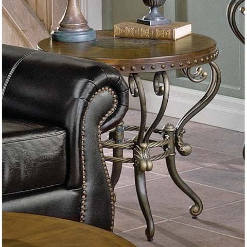 Homelegance Copeland Round End Table w/ Metal Base