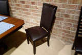Homelegance Corliss Side Chair In Dark Brown Bi-Cast Vinyl With Walnut Veneer Top