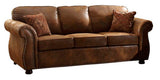 Homelegance Corvallis Sofa With 2 Pillows In Brown Bomber Jacket Microfiber
