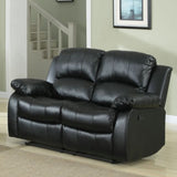 Homelegance Cranley Double Reclining Loveseat in Black Leather