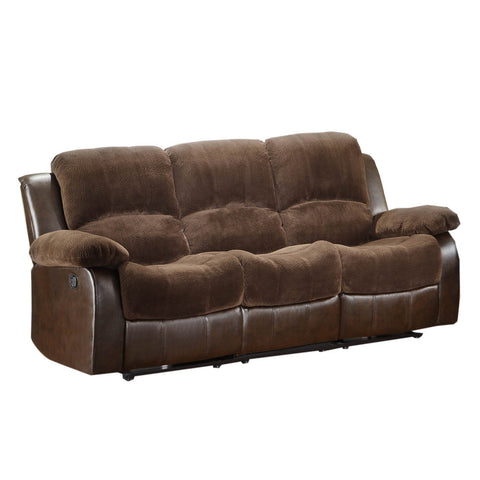 Homelegance Cranley Double Reclining Sofa in Brown Microfiber