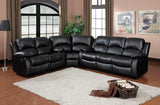 Homelegance Cranley Power Recliner Sofa In Black Bonded Leather Match