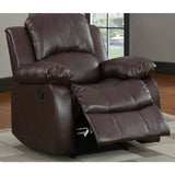Homelegance Cranley Reclining Chair in Brown Leather