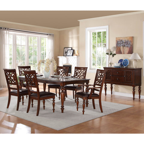 Homelegance Creswell 8 Piece Dining Room Set in Rich Cherry