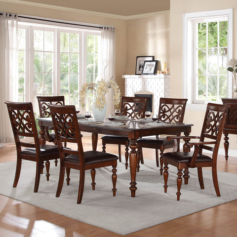 Homelegance Creswell Dining Table in Rich Cherry