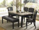 Homelegance Cristo 5 Piece Marble Top Dining Room Set in Black