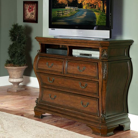 Homelegance Cromwell 4 Drawer TV Chest in Warm Cherry