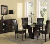 Homelegance Daisy Round Glass Top Dining Table in Espresso