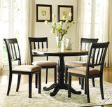 Homelegance Dearborn Round Faux Marble Top Dining Table in Black & Cream