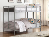 Homelegance Dex Twin/Twin Folding Bunk bed, Metal In Black Panels / Grey